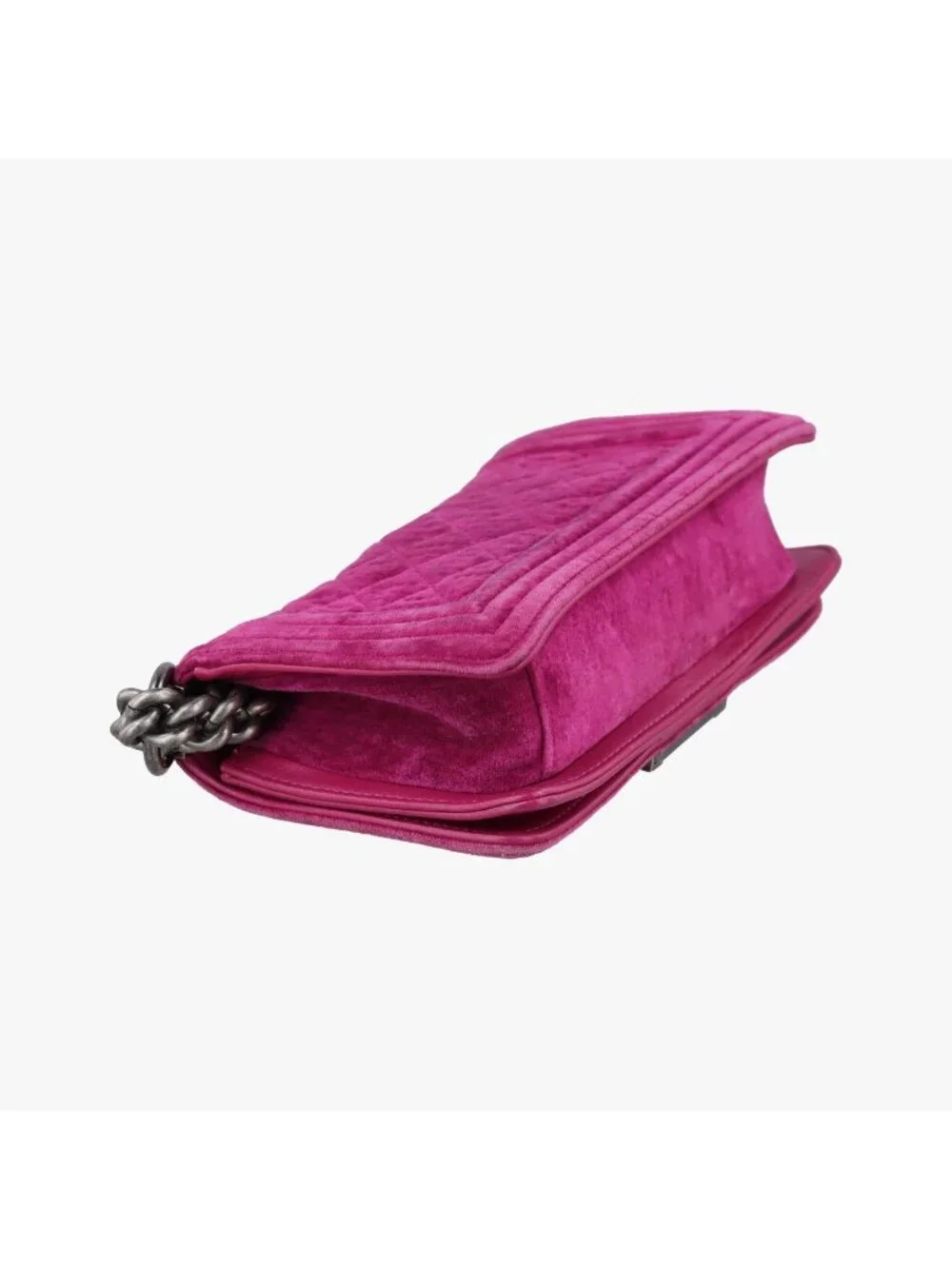 Chanel Boy Rose Red Velour Shoulder